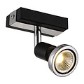 Fantasia Robus schwenkbarer Deckenspot schwarz-chrom, Metall, GU10 LED 3000K, 367 Lumen, IP20, 100x51x77mm
