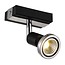 Fantasia Robus spot plafonnier orientable noir-chrome, métal, GU10 LED 3000K, 367 lumens, IP20, 100x51x77mm
