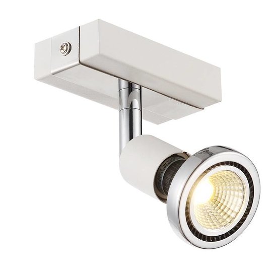 Fantasia Robus schwenkbarer Deckenspot schwarz-chrom, Metall, GU10 LED 3000K, 367 Lumen, IP20, 100x51x77mm