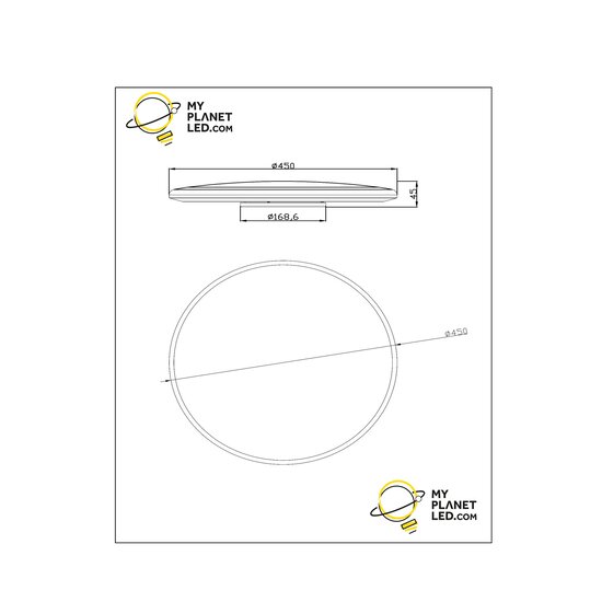 Kelons - IP54 Opaal Plafonnière Binnen/Buiten - Ø 45 cm - LED Dimb. - 1x45W 3000K/6500K