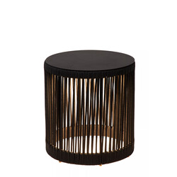 Lucide Pingi - Lámpara de mesa recargable negra interior/exterior - Accu/Batería - Ø 33,5 cm - LED Dim. - 1x3W 3000K/3200K - IP44