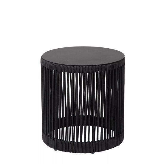 Lucide Pingi - Lámpara de mesa recargable negra interior/exterior - Accu/Batería - Ø 33,5 cm - LED Dim. - 1x3W 3000K/3200K - IP44