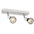 Plafonnier LED blanc/noir/chrome/acier brossé 2xGU10 5W 77mm H