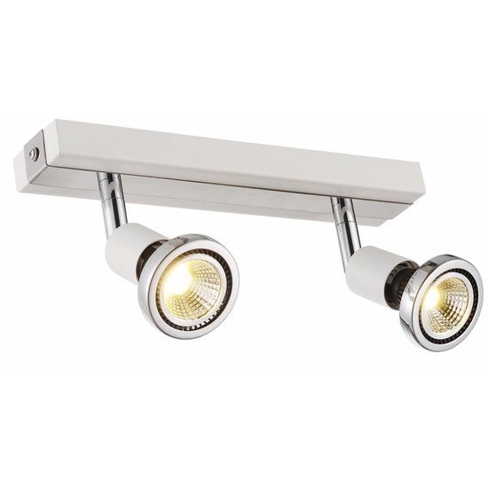 Fantasia Robus lámpara de techo orientable negro-cromo, 2x GU10 LED 5W, 3000K, 250mm largo