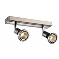 Ceiling lamp LED white/black/chrome/brushed steel 2xGU10 5W 77mm H