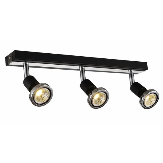 Fantasia Robus Deckenleuchte ausrichtbar schwarz-chrom, 3x GU10 LED 5W, 3000K, 400mm lang