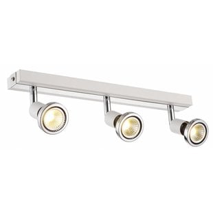Robus plafondlamp 3x GU10 LED 5W dimbaar wit-chroom metaal