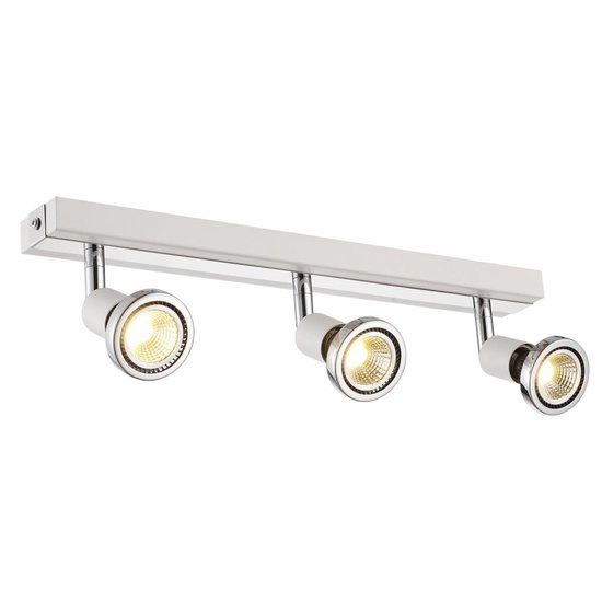 Plafonnier LED blanc/noir/chrome/acier brossé 3xGU10 5W 77mm H