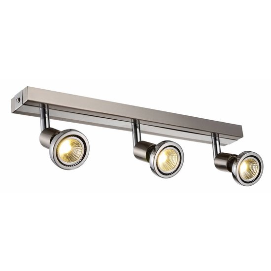 Lámpara de techo LED blanco/negro/cromo/acero cepillado 3xGU10 5W 77mm H