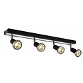 Fantasia Robus Deckenleuchte LED schwarz-chrom, 4x GU10 5W (inkl.), 3000K warmweiß, 367 Lumen, schwenkbar, IP20, 550x51x77mm