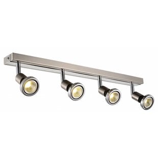 Ceiling lamp LED white/black/chrome/brushed steel 4xGU10 5W 77mm H