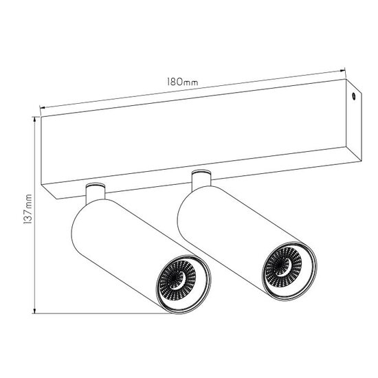 Ceiling lamp LED design black or white adjustable 2x4W module 360 lumen