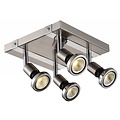 Fantasia Robus quadratische Deckenleuchte schwarz-chrom, 4x GU10 LED 5W, 3000K, 200x200mm
