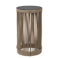 Lucide PINGI - Oplaadbare Tafellamp Binnen/Buiten - Accu/Batterij - Ø 33,5 cm - LED Dimb. - 1x3W 3000K - IP44 - Taupe
