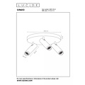 LUCIDE Lucide GRADO - Foco de techo - Ø 25 cm - 3xGU10 (MR11) - Gris topo
