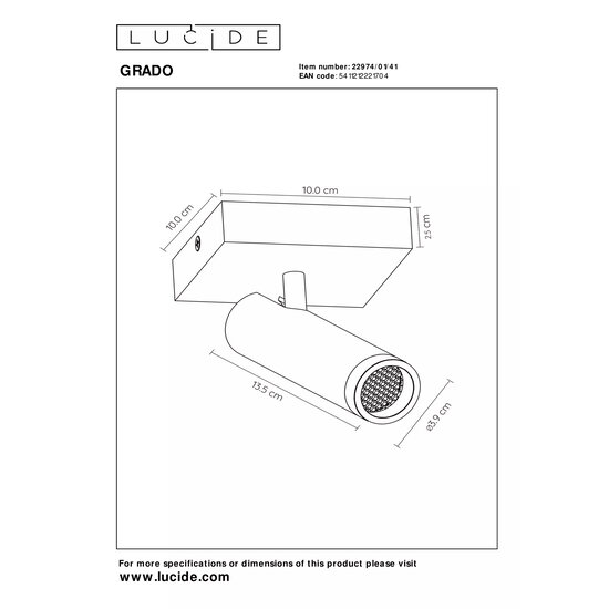 LUCIDE Lucide GRADO – Deckenstrahler – 1xGU10 (MR11) – Taupe