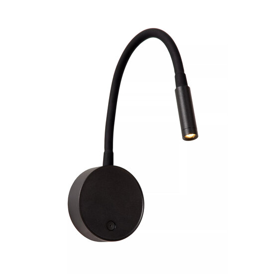 Lucide ASJA - Wiederaufladbarer Wandspot / Wandleuchte - Akku/Batterie - LED 3 StepDim - 1x3W 2700K - Schwarz