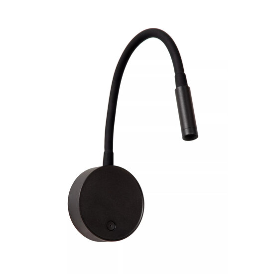 Lucide ASJA - Oplaadbare Wandspot / Wandlamp - Accu/Batterij - LED 3 StepDim - 1x3W 2700K - Zwart