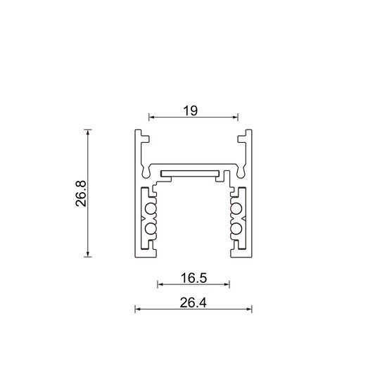 Hyrwell T4 48V Standard Track 2.0 Meter - Sistema de riel de iluminación flexible