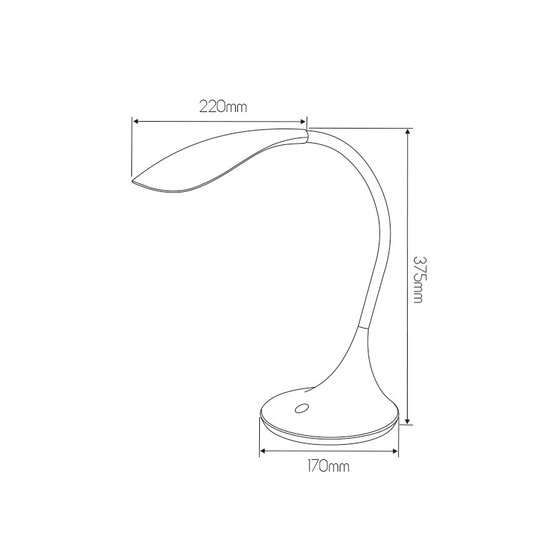 ZONIC Bureaulamp zwart power LED SMD 5,5W/660lm