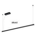 GURI Colgante LED 38W 3000K 1200mm negro regulable (cable 3m incluido)