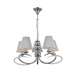 Fantasia Modika suspension tissu gris rétro 5 lumières E14