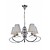 Lampe suspendue tissu gris rétro 5 abat-jour E14 330mm haut