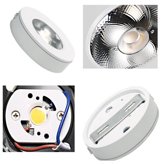 Romeo LED (10pcs et plus) ultra plat 5 W noir, blanc ou doré 75mm