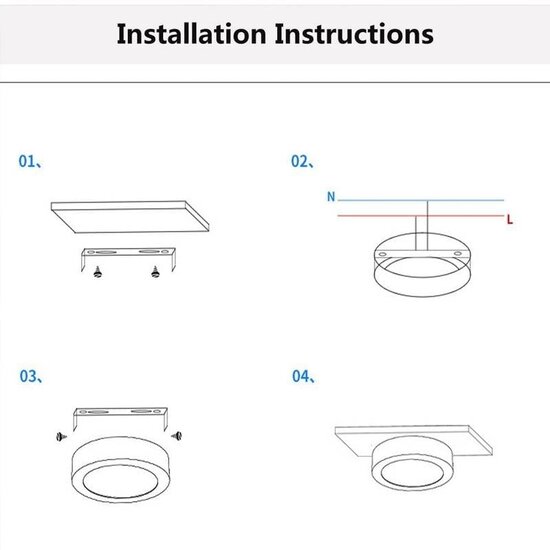 Romeo plafondlamp ultraplat 30mm 15 W zwart, wit of goud 125mm 10 of meer