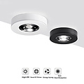 Plafonnier Romeo ultra plat 30mm 15 W noir, blanc ou or 125mm 10 ou plus