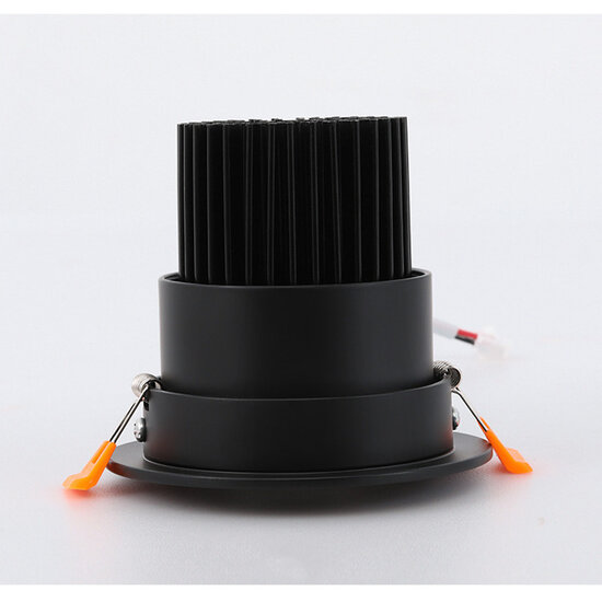 Foco empotrable negro económico 15W 138 mm (tamaño de corte 120 a 130 mm) regulable