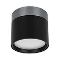 Fantasia RAKU Spot, Ø75mm, gebürsteter Stahl und Schwarz, Aluminium, IP40, dimmbar, für 7W LED-Modul 3000K