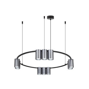 Suspension Fantasia ISE 10x GU10 excl. Ø600mm acier brossé/noir