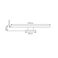 Fantasia Fantasia EVIA mirror lamp with integrated LED 8W, 730 lumen, 2700K warm white, IP44 rated, black ABS, 600x40mm