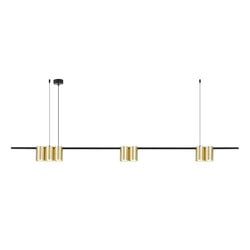 Lámpara colgante ISE 7x GU10 oro cepillado y negro, 150 cm