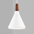 Suspension Float, métal noir conique avec dessus en noyer huilé, Ø180 x H265mm, culot E27, câble 300cm, IP20