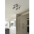Plafondlamp LED vierkant wit/zwart/chroom/geborsteld staal 4xGU10 5W