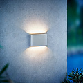 Weiße Metall-Außenwandleuchte IP65 ultraflach 700 Lumen
