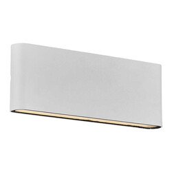 nordlux Lámpara de pared exterior de metal blanco ancho IP65 ultra plana 900 lúmenes