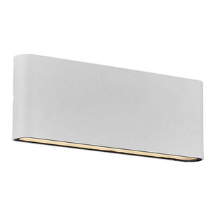 Aplique de exterior de metal blanco ancho IP65 ultra plano 900 lúmenes