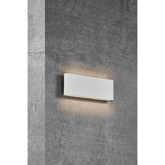 Witte brede metalen wandlamp voor buiten IP65 ultra plat 900 lumen