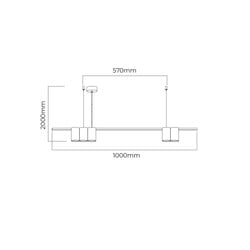 ISE pendant light 5-way brushed bronze black
