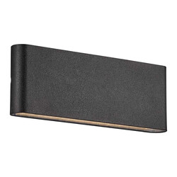 Applique d'extérieur large en métal noir IP65 ultra plate 900 lumens