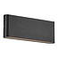 Applique d'extérieur large en métal noir IP65 ultra plate 900 lumens
