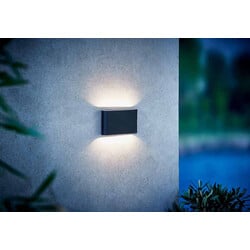 nordlux Applique murale extérieure en métal noir IP65 ultra plate 700 lumens