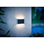 Black metal outdoor wall lamp IP65 ultra flat 700 lumens