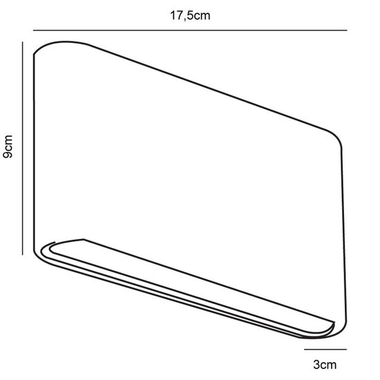 Zwarte metalen wandlamp voor buiten IP65 ultra plat 700 lumen