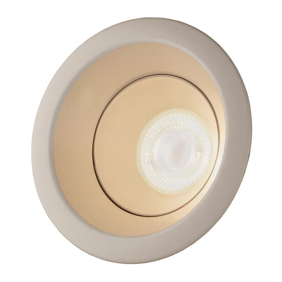 Fantasia Fantasia Deep Deco schwenkbarer Einbauspot, weiß, Ø75 mm, integriertes LED-Modul 8W 2700K, 831 Lumen, dimmbar, Energieklasse F
