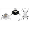 Fantasia Fantasia Deep Deco schwenkbarer Einbauspot, weiß, Ø75 mm, integriertes LED-Modul 8W 2700K, 831 Lumen, dimmbar, Energieklasse F