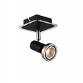 Fantasia Xzitbit plafonnier noir-chrome, orientable, GU10 LED 5W, 3000K, 367 lumens, Ø100 x H105mm